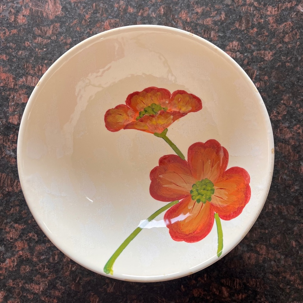 RARE discontinued pattern. Vietri Italy Hand-Painted Lastra POPPY Serving Bowl